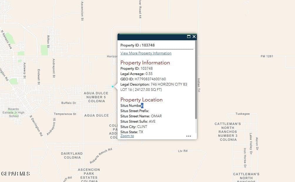 0.55 acres in El Paso County