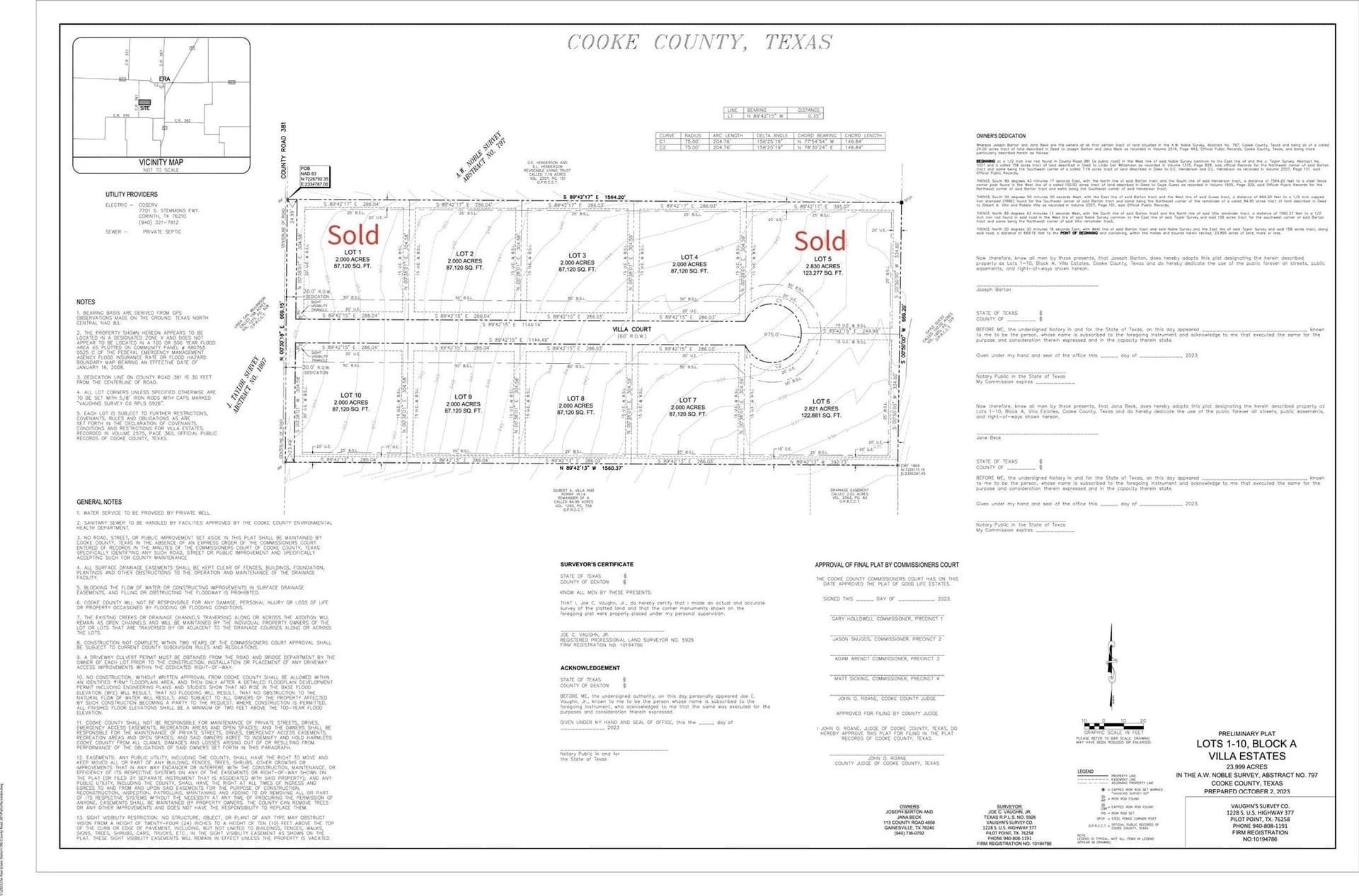 2 acres in Cooke County