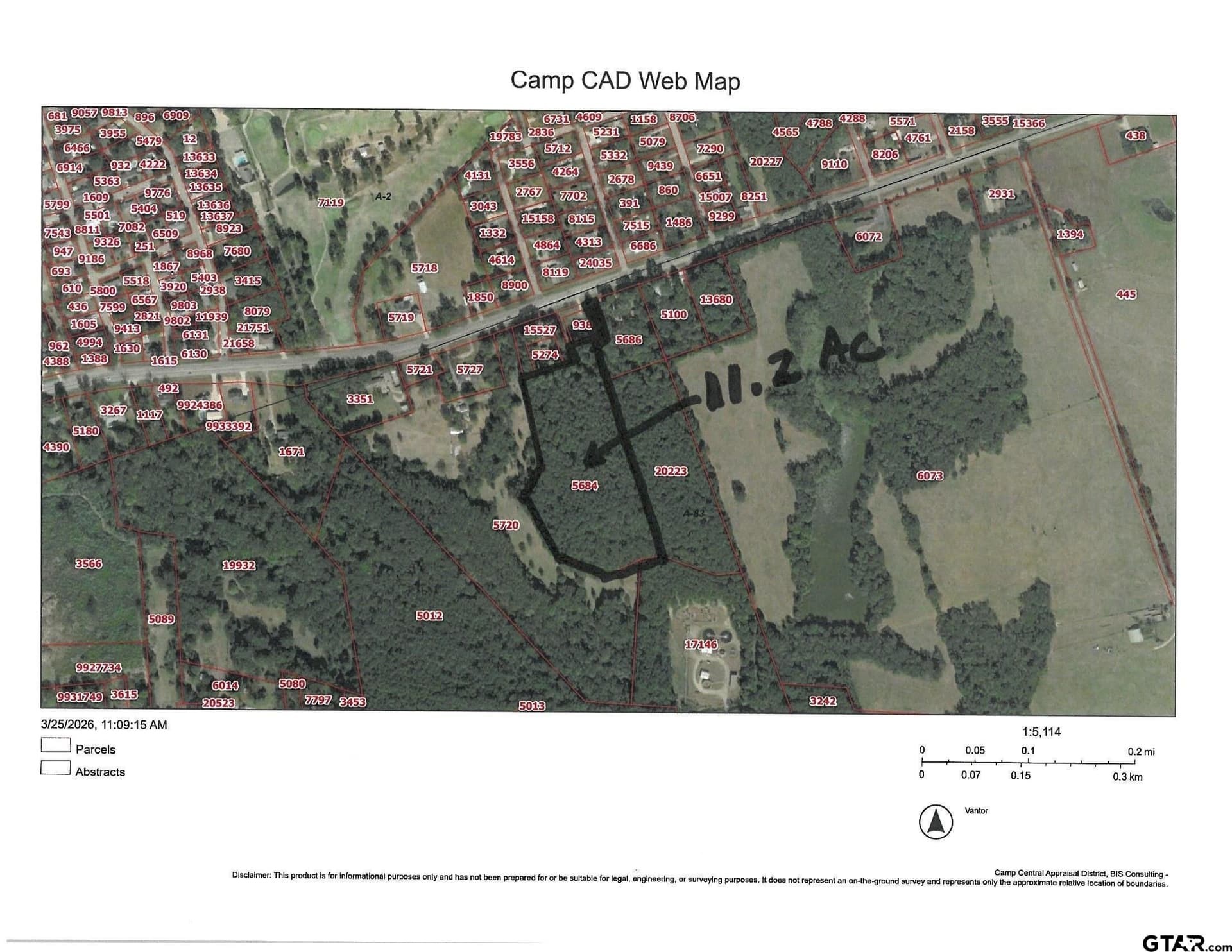 11.21 acres in Camp County