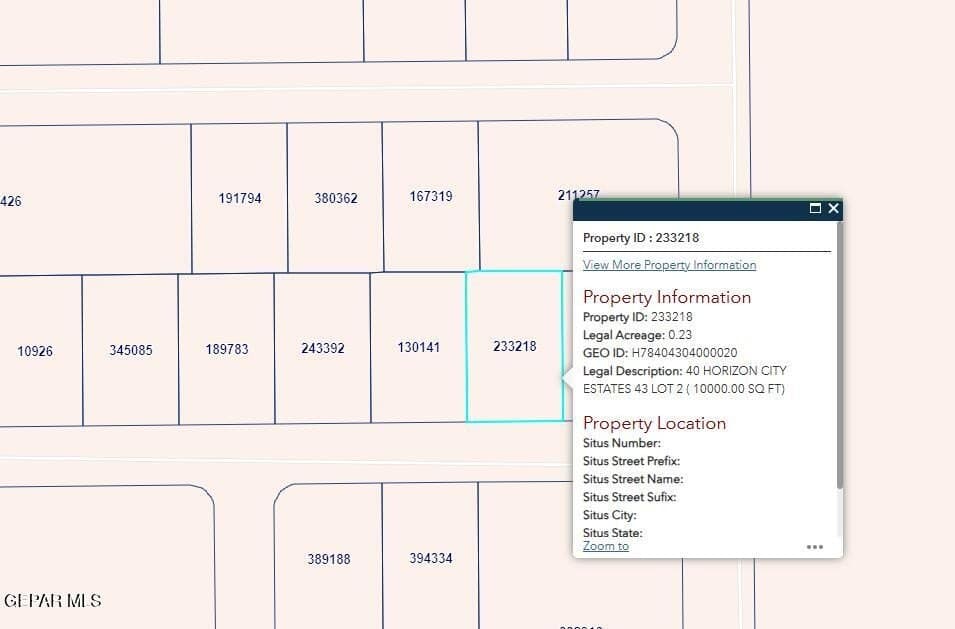 0.23 acres in El Paso County