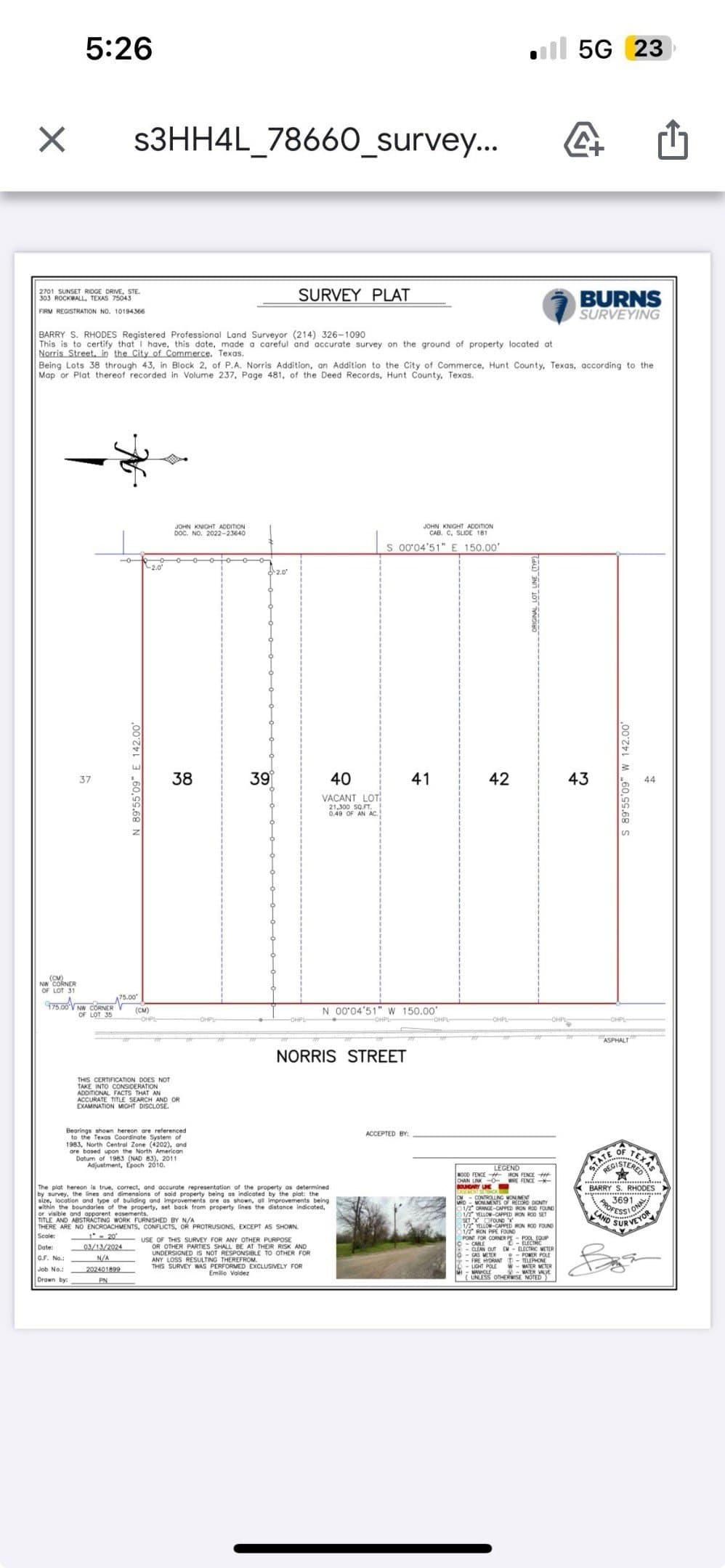 0.49 acres in Hunt County