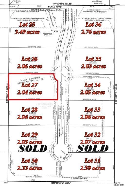 2.04 acres in Denton County