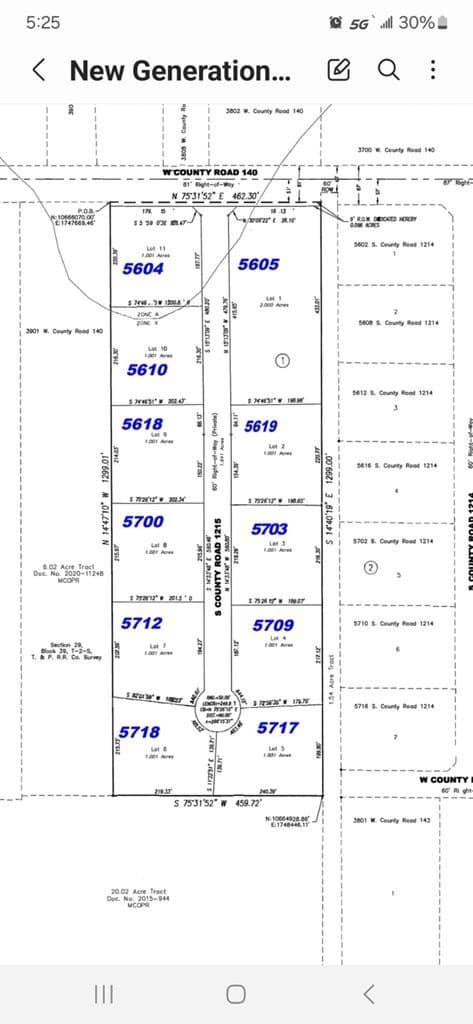 1 acres in Midland County