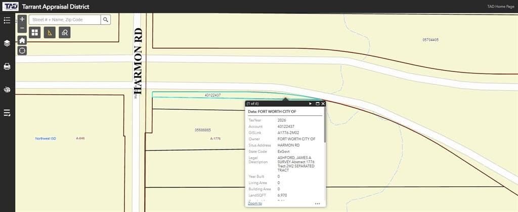 0.16 acres in Tarrant County