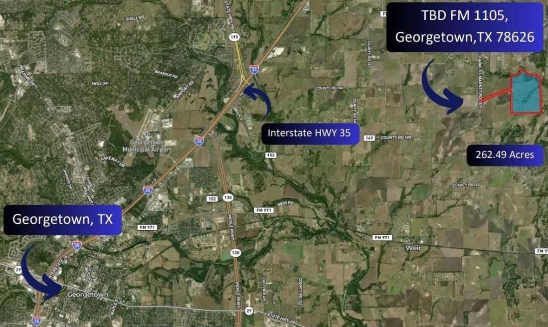 250.07 acres in Williamson County