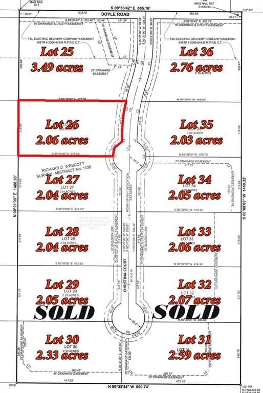 2.06 acres in Denton County