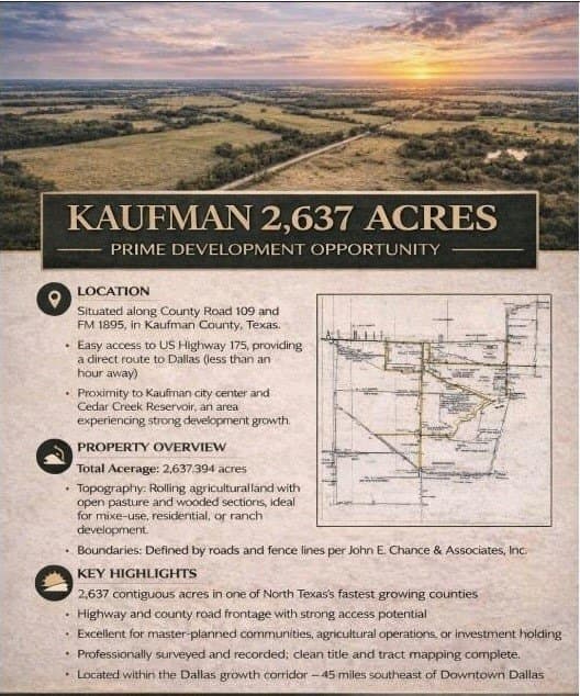 2,637.39 acres in Kaufman County