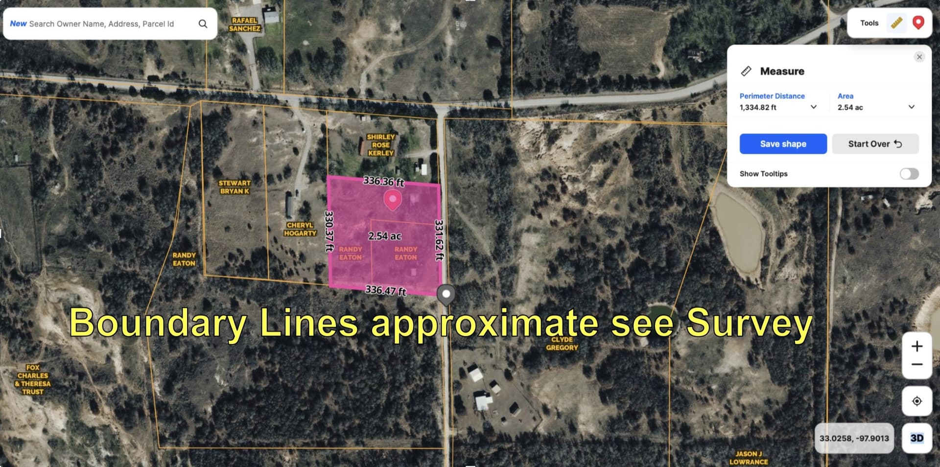 2.54 acres in Parker County