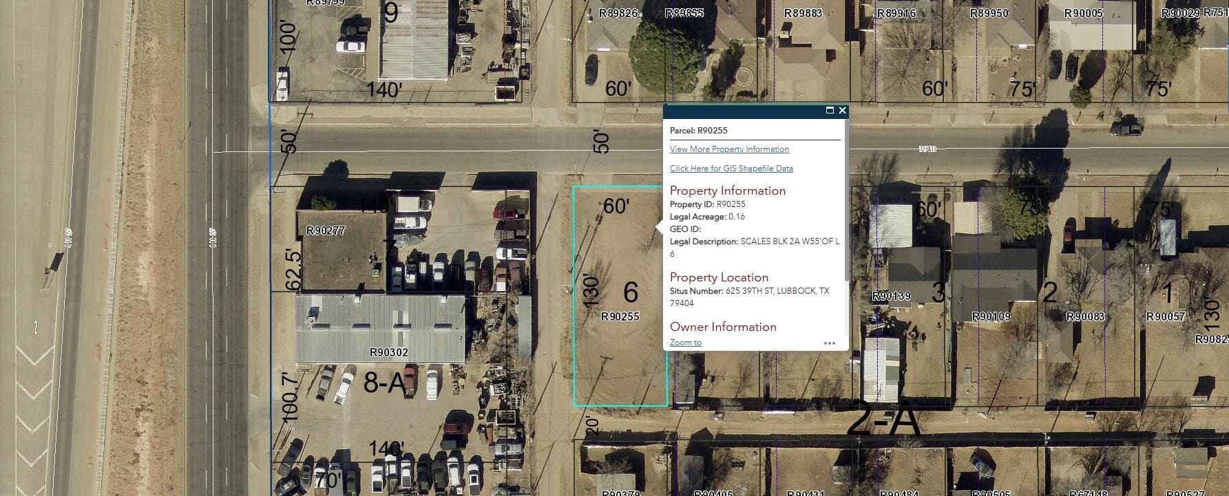 0.16 acres in Lubbock County