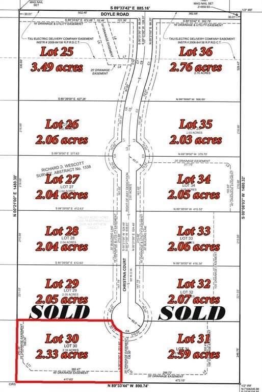 2.33 acres in Denton County