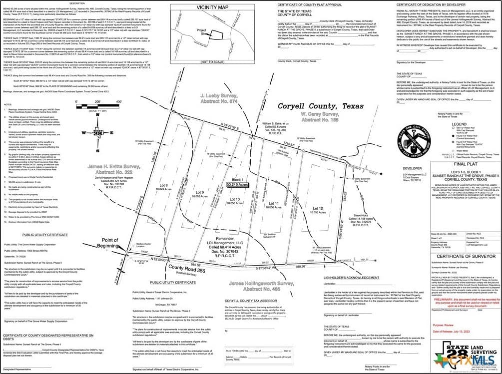 10 acres in Coryell County