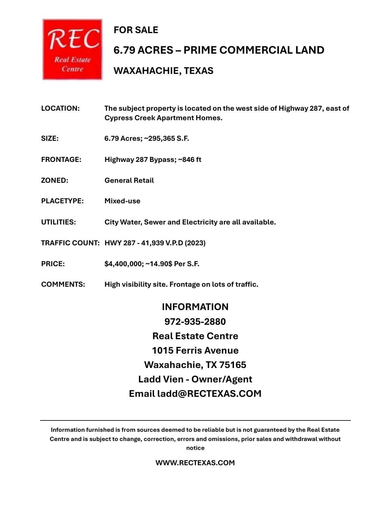 6.79 acres in Ellis County