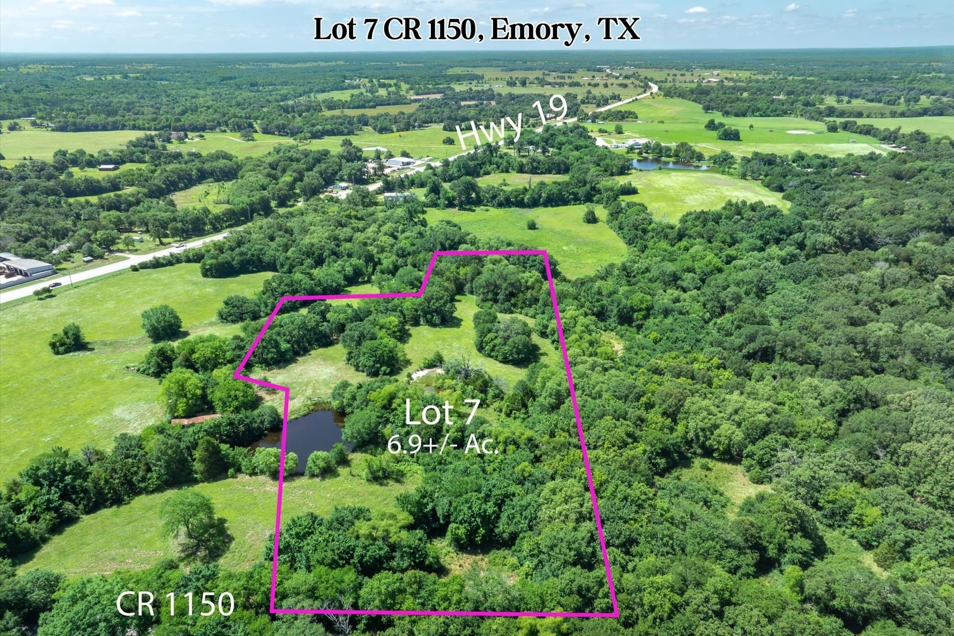 6.91 acres in Rains County