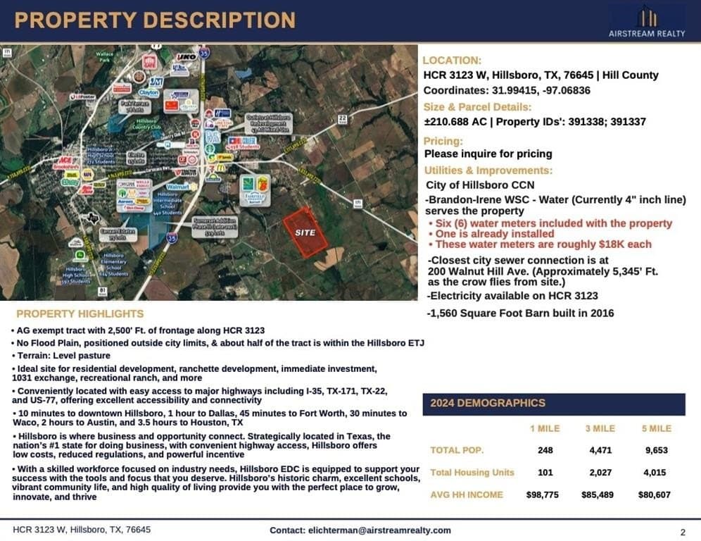 210.69 acres in Hill County featured view