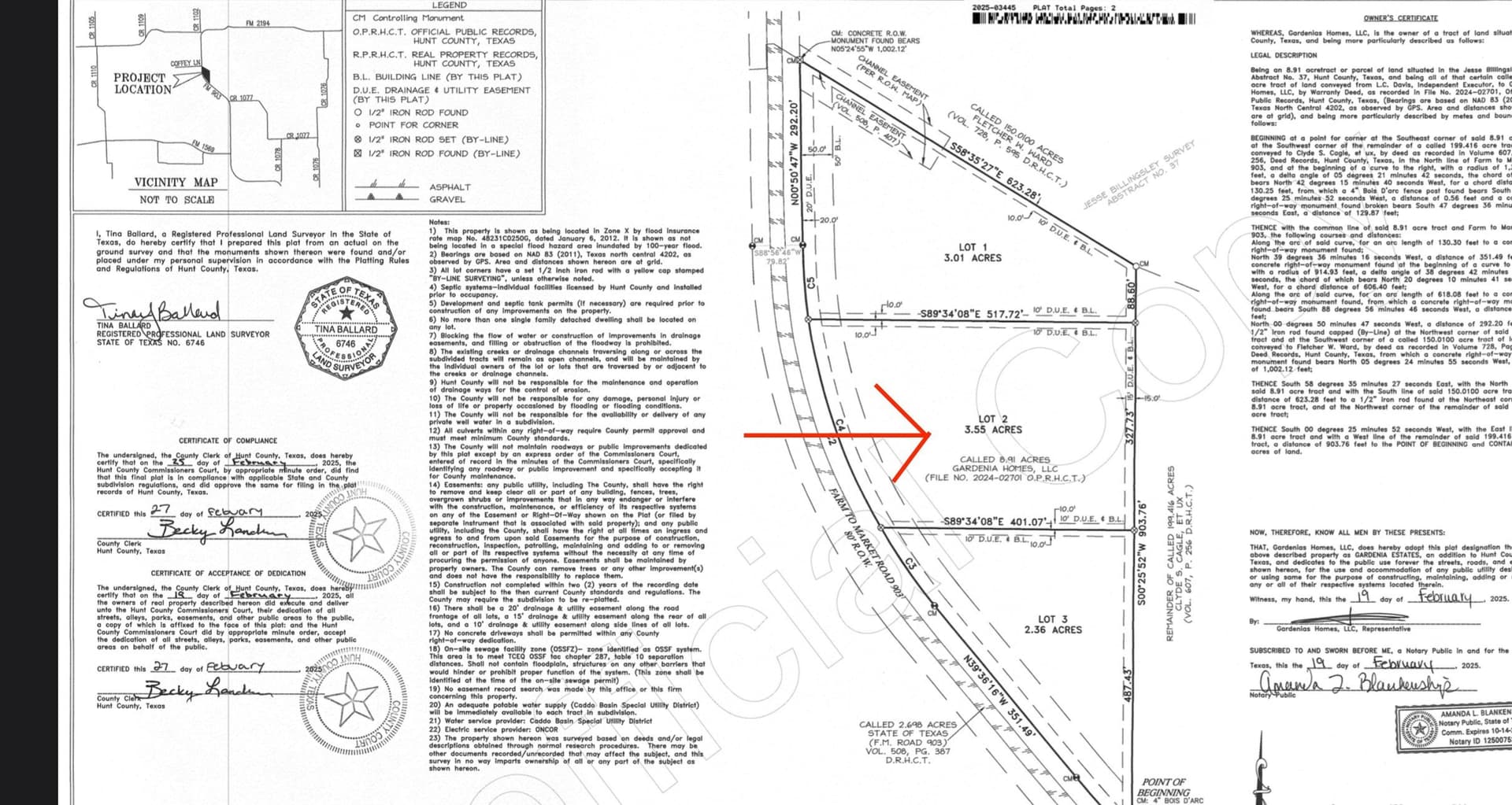 3.55 acres in Hunt County