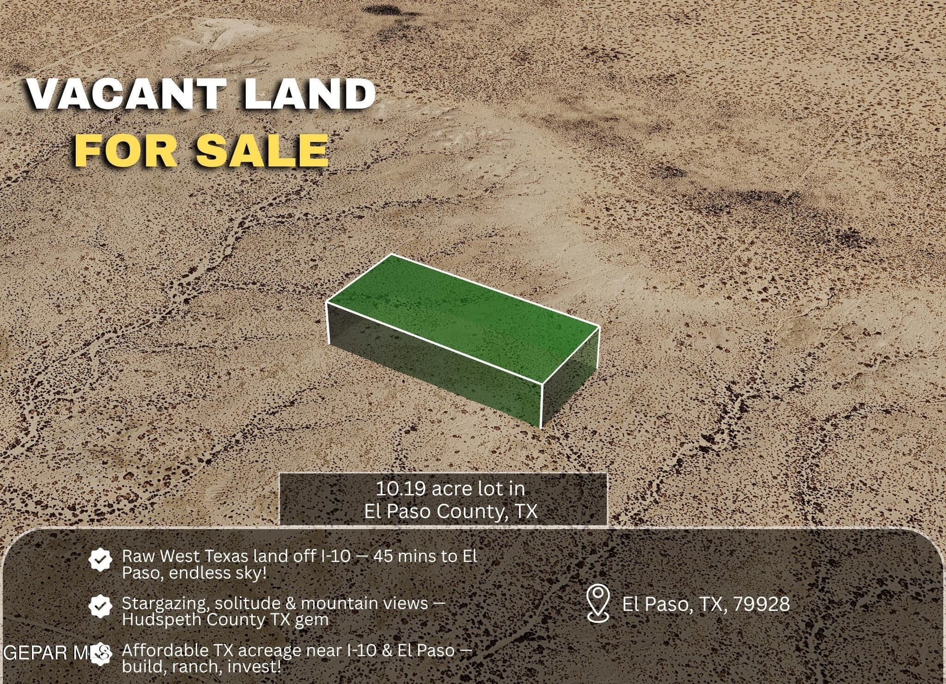 10.19 acres in El Paso County