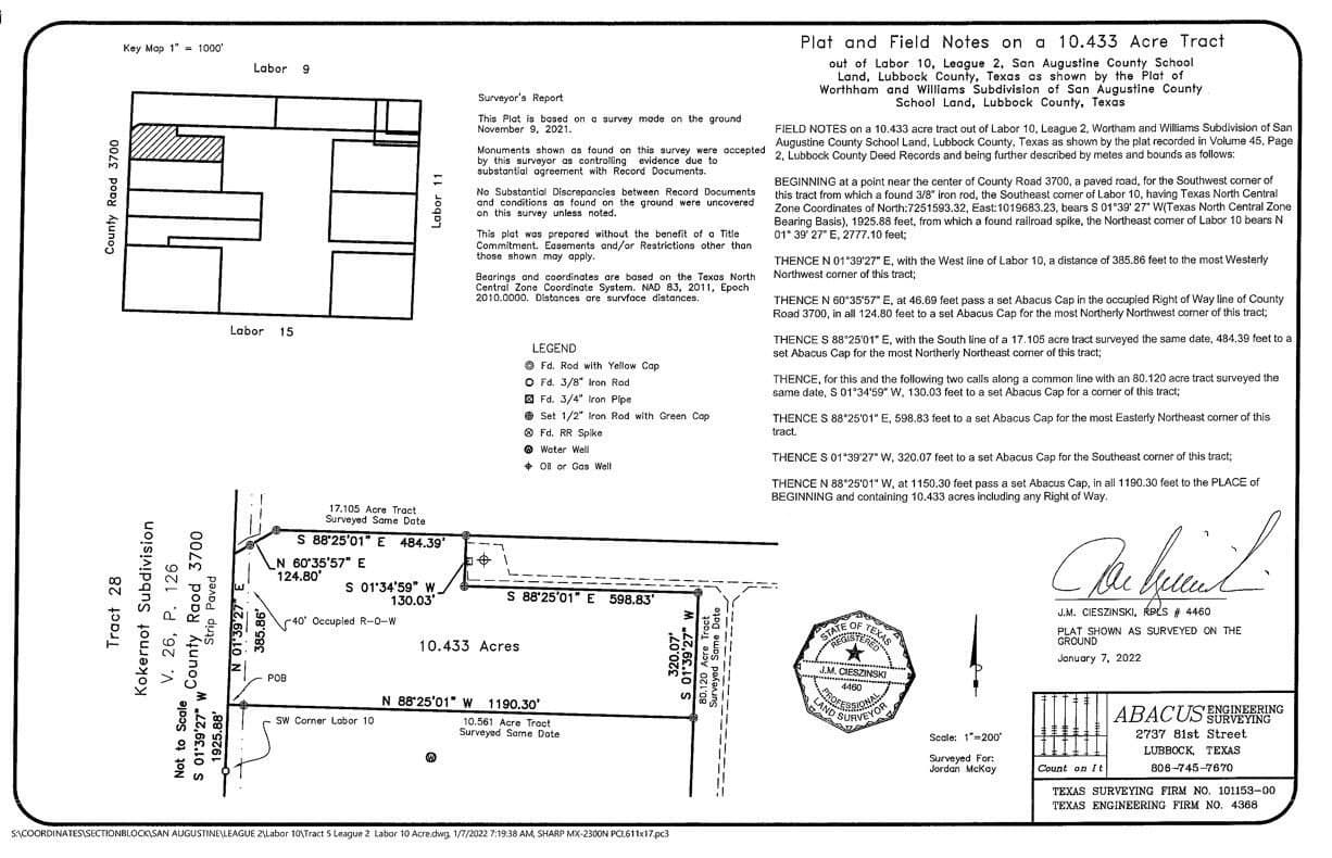 10.43 acres in Lubbock County