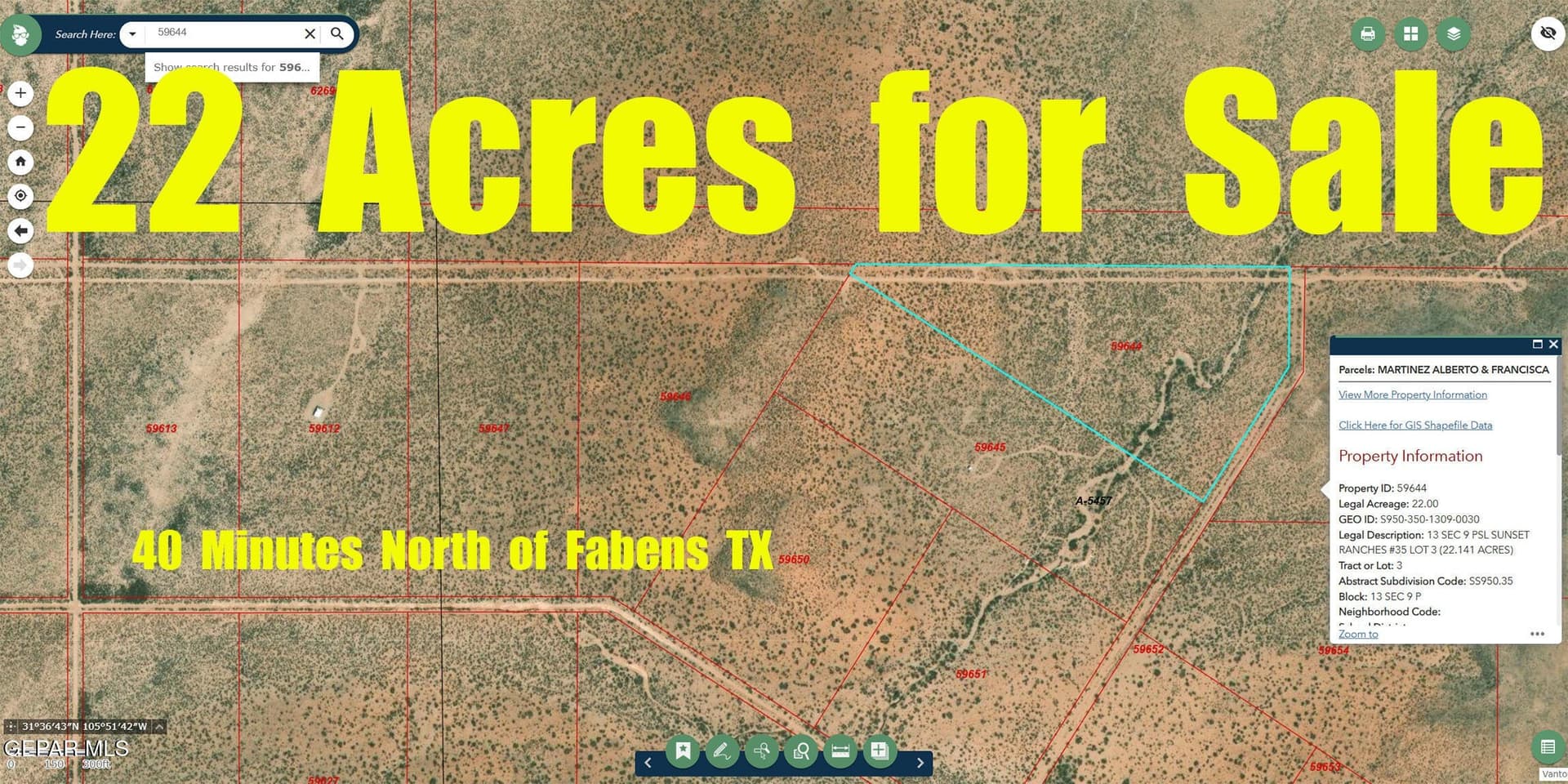 22 acres in Hudspeth County