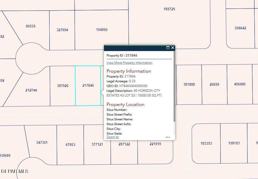 0.23 acres in El Paso County