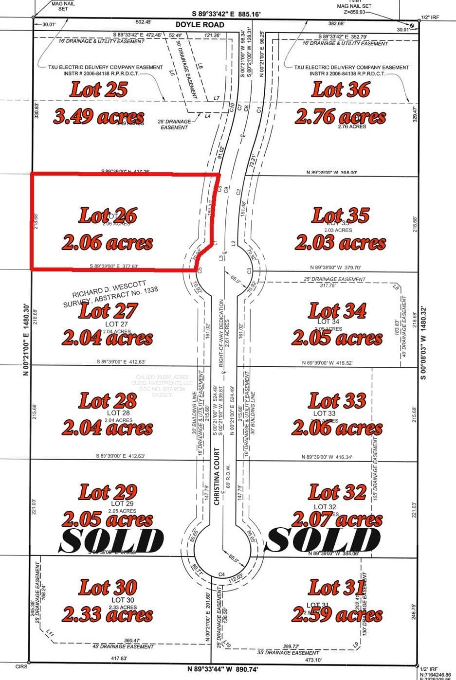 2.06 acres in Denton County