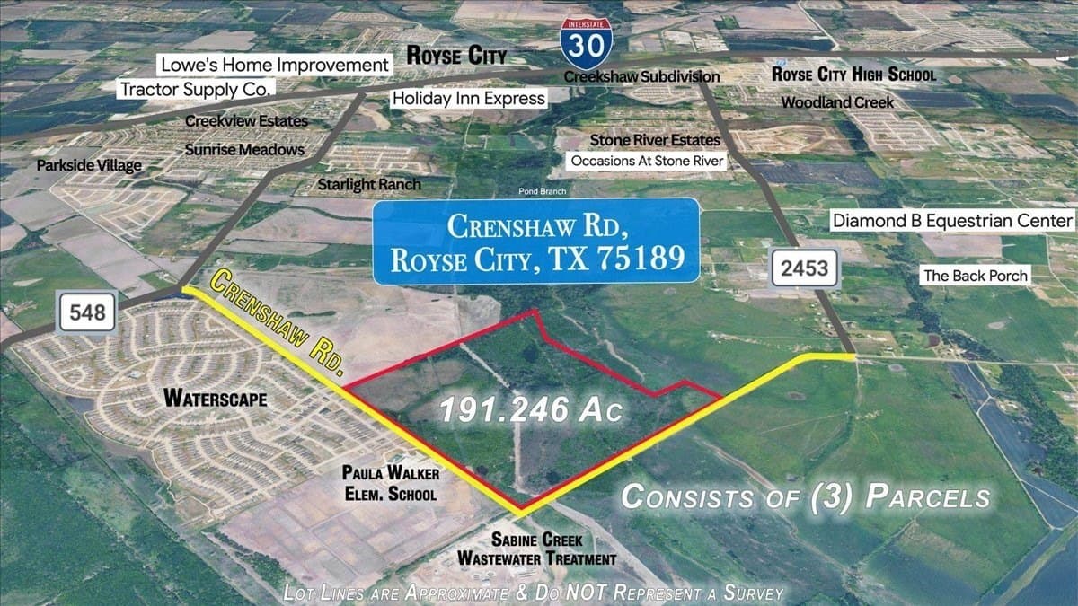 191.21 acres in Rockwall County