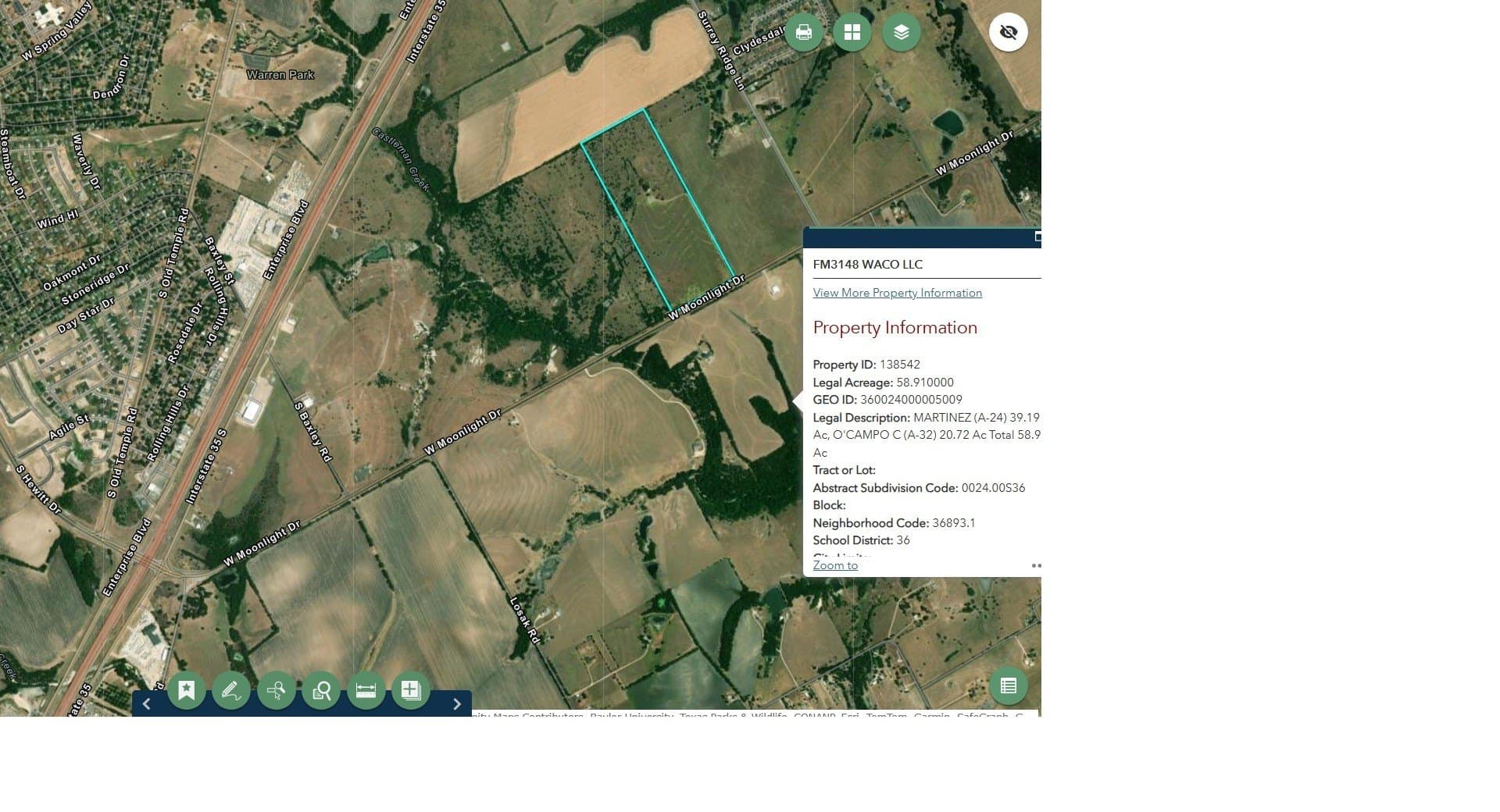 58.91 acres in McLennan County