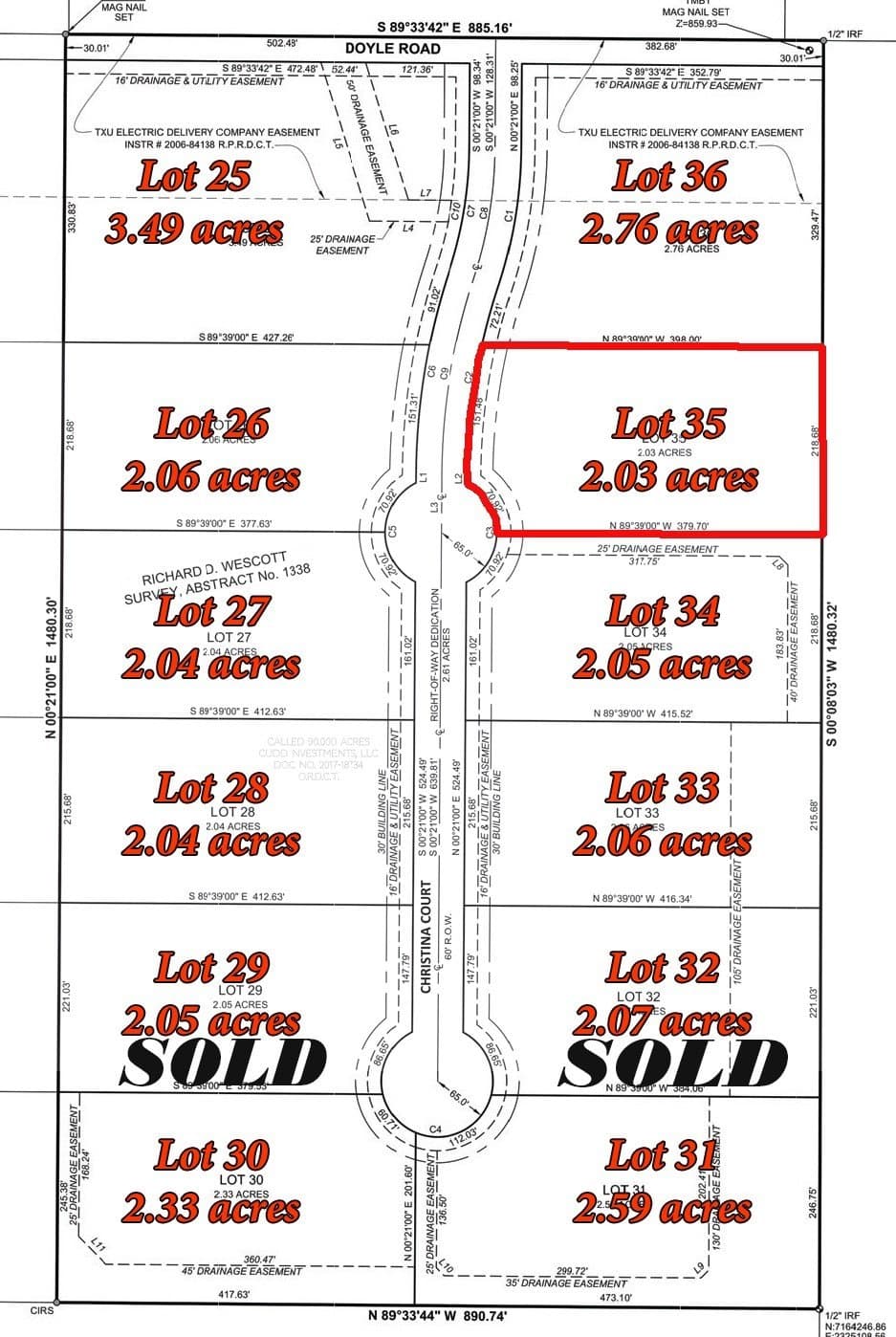 2.03 acres in Denton County