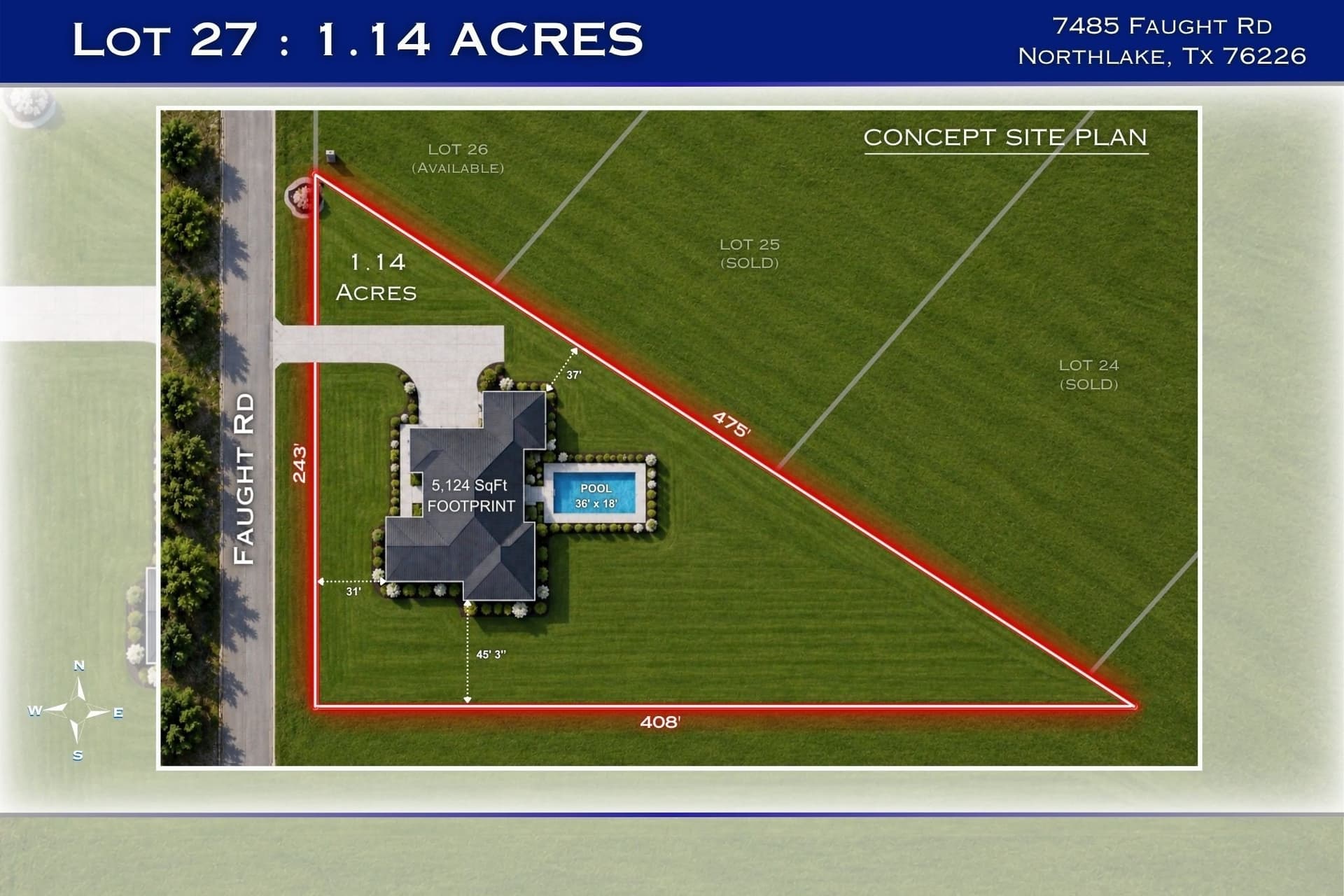 1.14 acres in Denton County