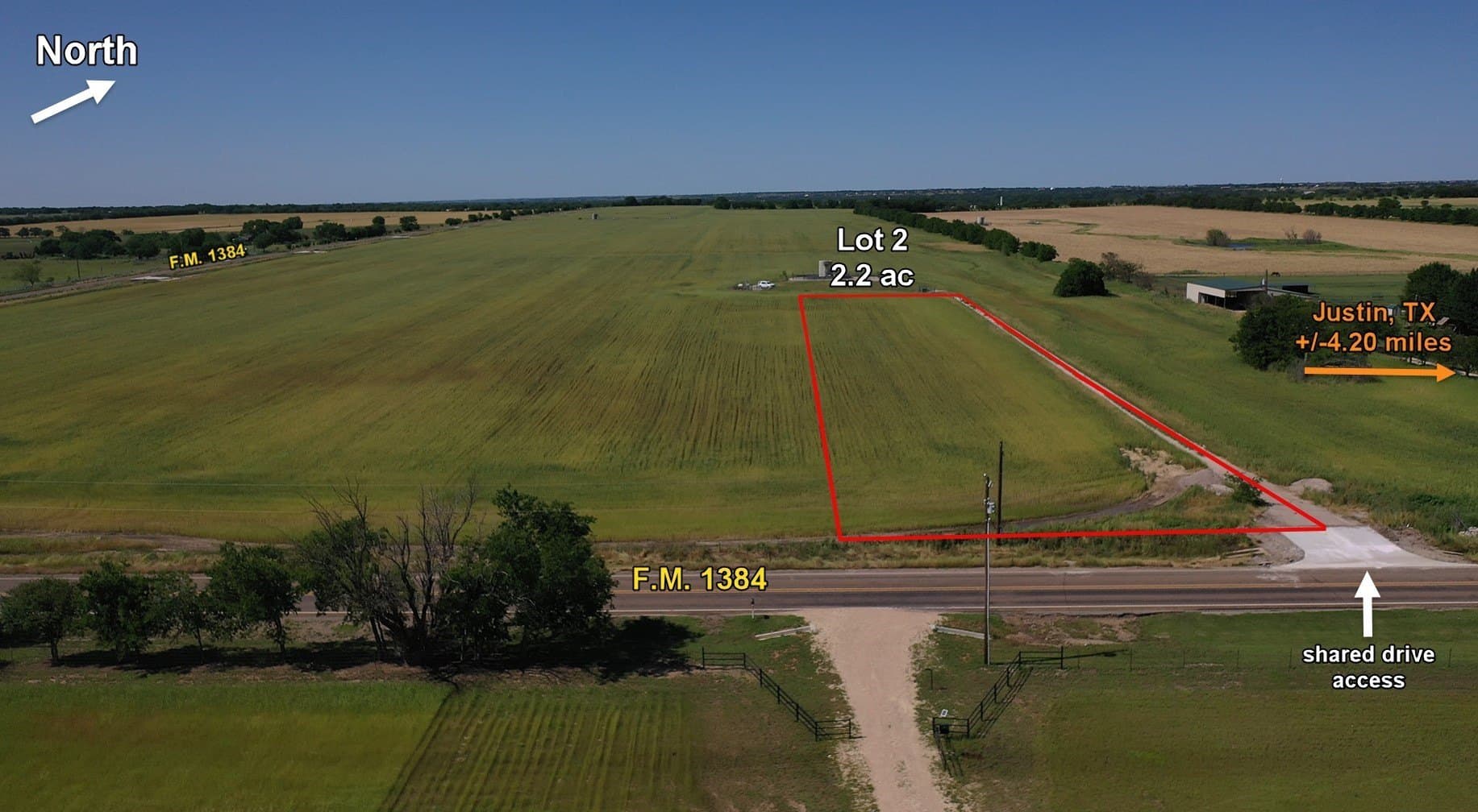 2.2 acres in Denton County