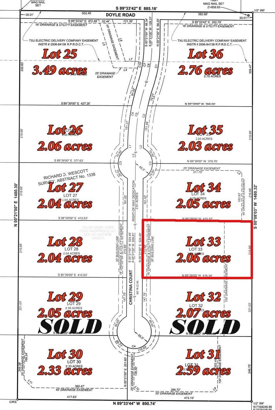 2.06 acres in Denton County