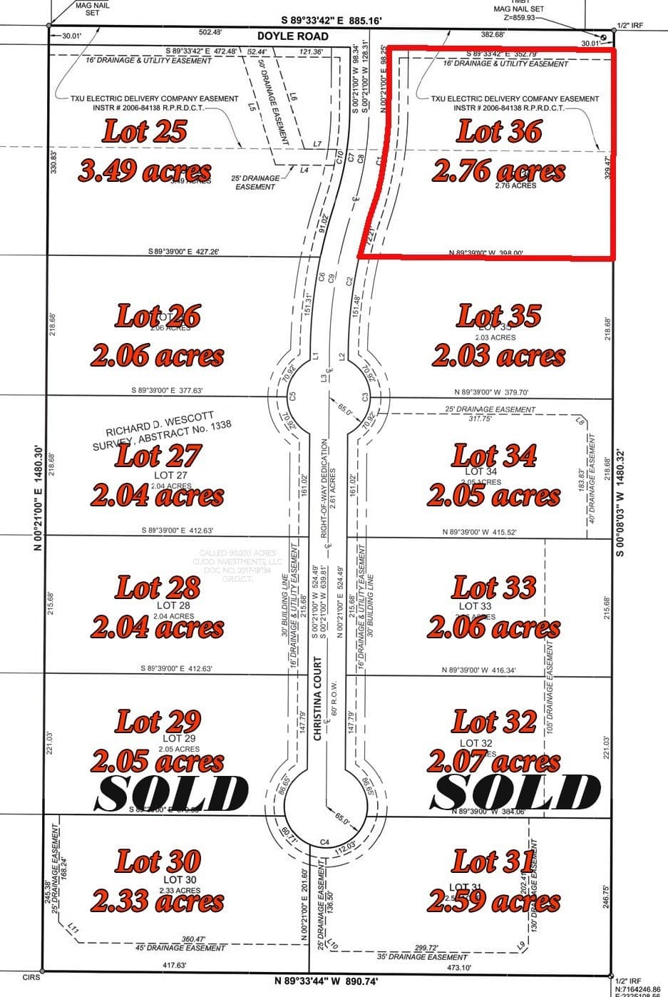 2.76 acres in Denton County