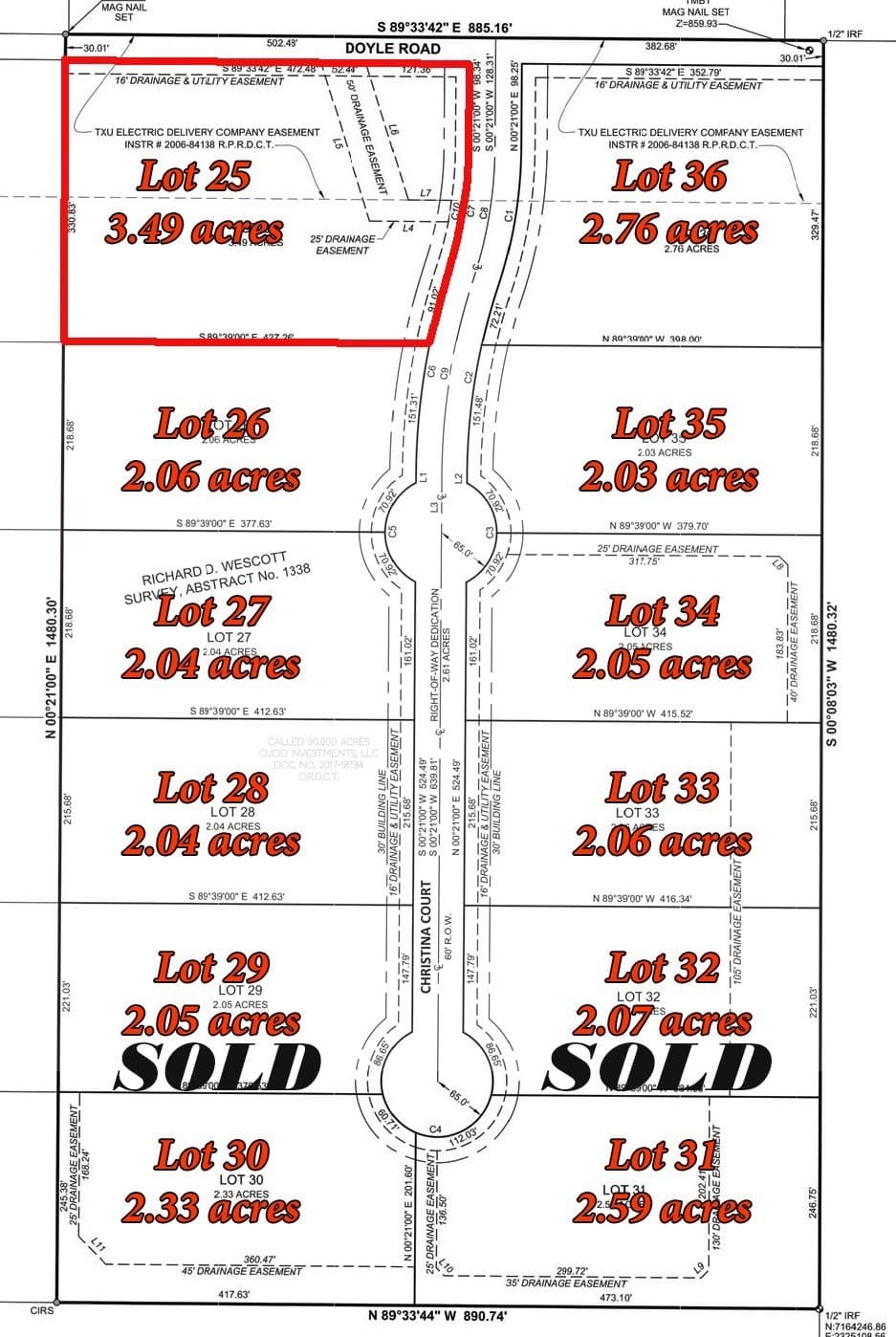 3.49 acres in Denton County