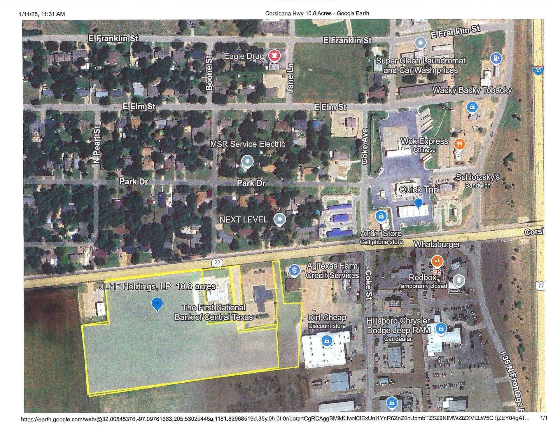 10.84 acres in Hill County