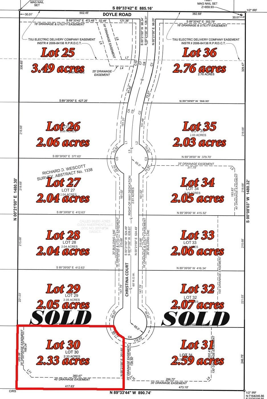 2.33 acres in Denton County