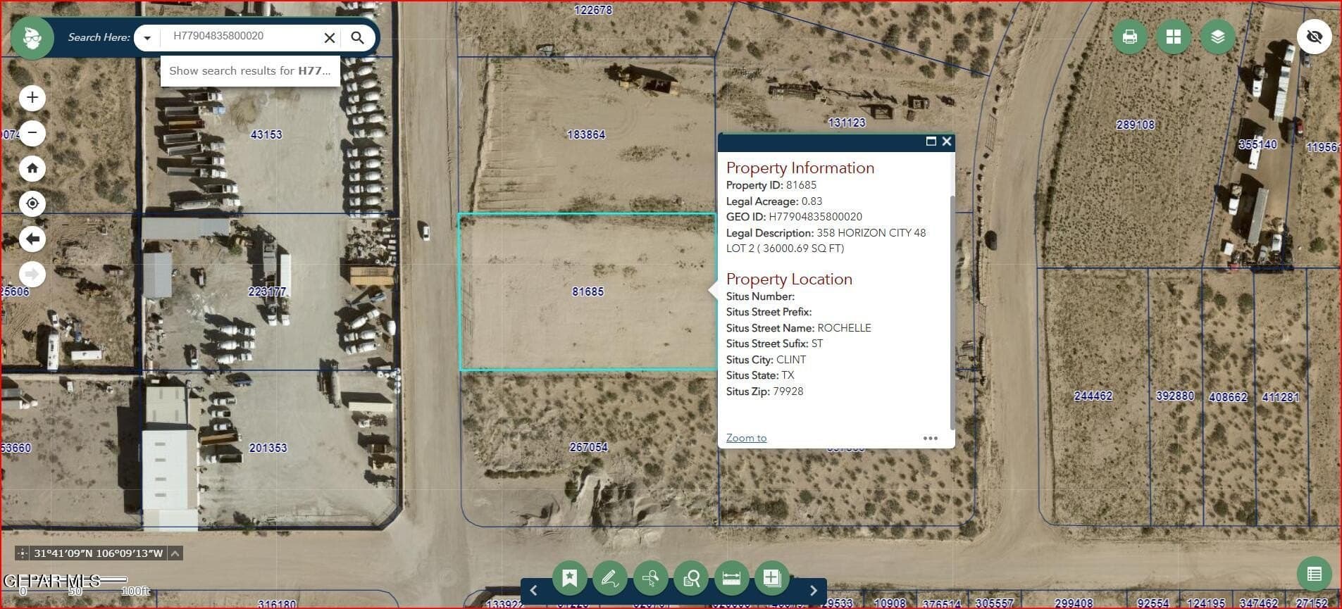 0.83 acres in El Paso County