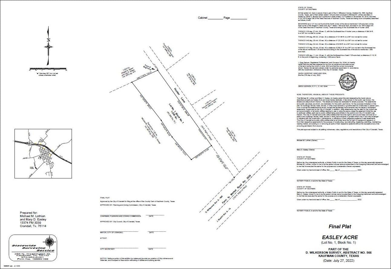 1 acres in Kaufman County