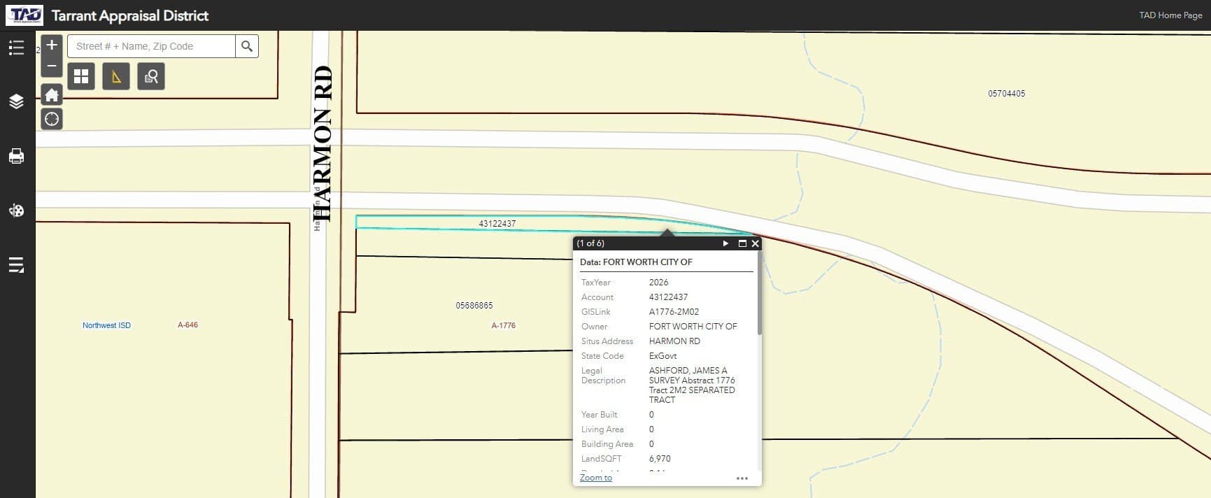 0.16 acres in Tarrant County
