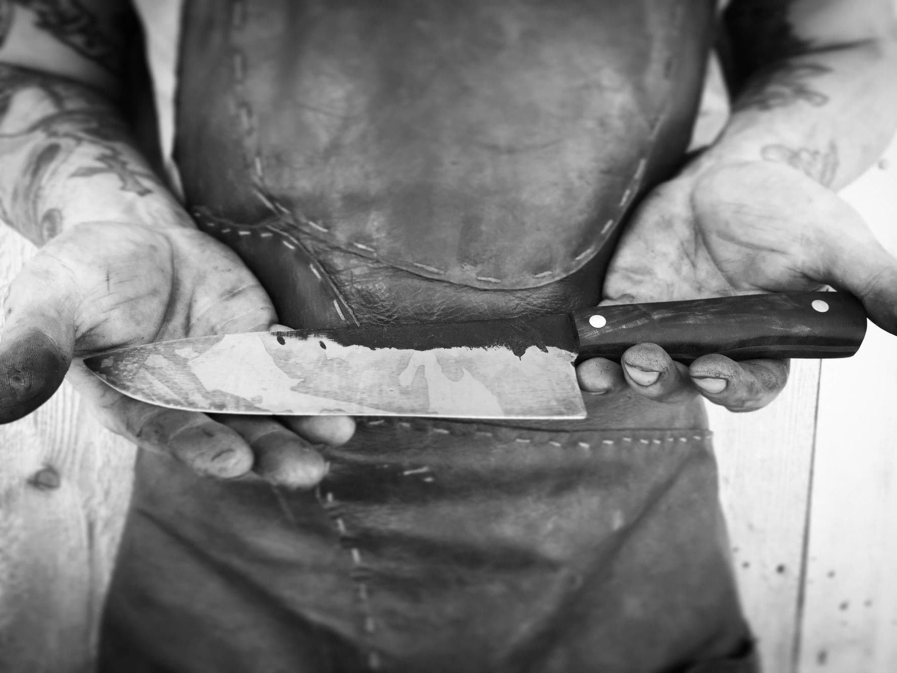 holding a knife